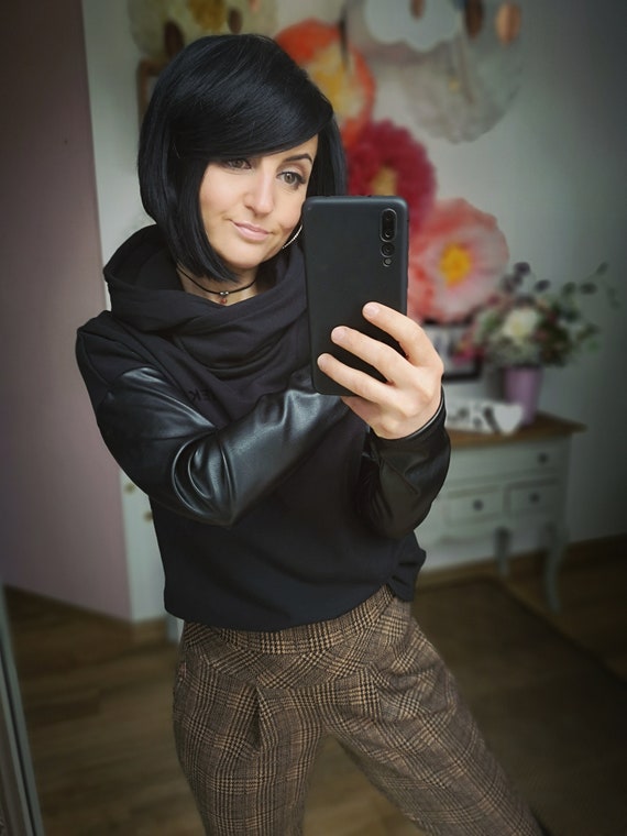 damen hoodies schwarz