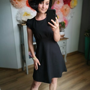 MEKO® OPearl Kleid Damen, kurzes Kleid in Schwarz, Kleider von meko Store, handgefertigt Bild 8