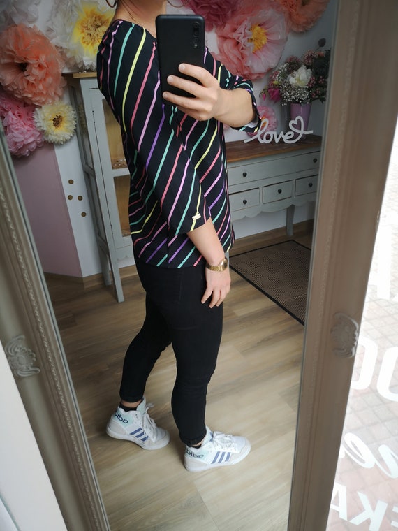 MEKO® blusy Blouses for Women, Top With Colorful Stripes, Black, Blouse for  the Office, Shirt From Meko Store - Etsy Hong Kong
