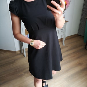 MEKO® OPearl Kleid Damen, kurzes Kleid in Schwarz, Kleider von meko Store, handgefertigt Bild 4