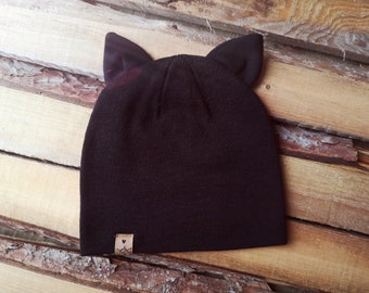 MEKO® Mütze Damen, Katzen Beanie mit Ohren, Damen Mütze in Schwarz von meko Store