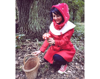 Sciarpa con cappuccio MEKO® da donna, cappello di agarico volante, cappello di meko Store, fatto a mano