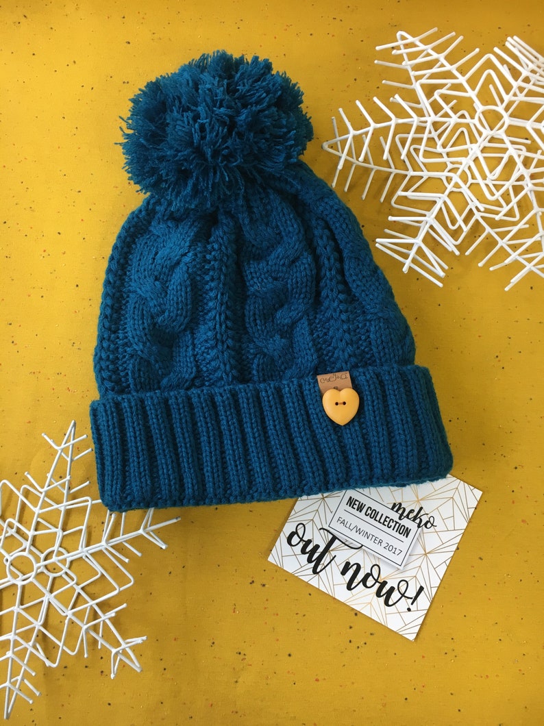 MEKO Beanie Bommelm\u00fctze Petrol Cozy