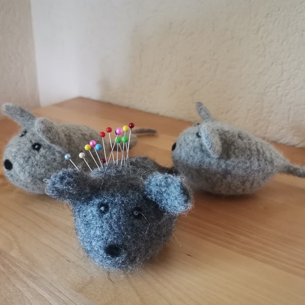 felted mouse, pincushion, cat toys, cuddly toy