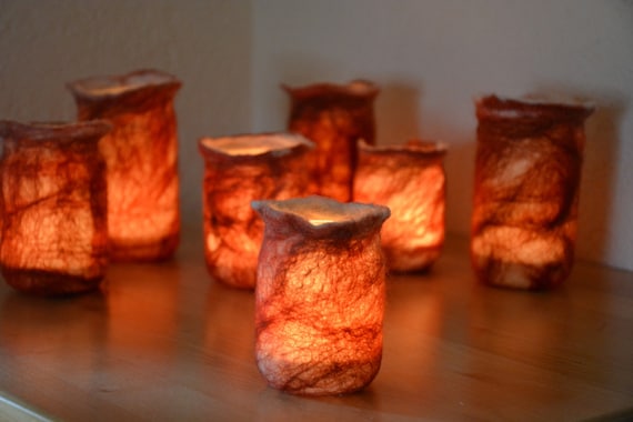Windlicht umfilztes Glas