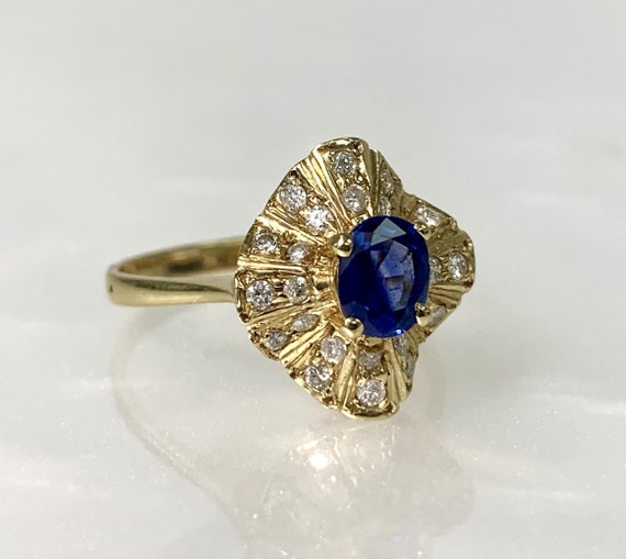 blue sapphire ring, blue sapphire, vintage rings,… - image 3