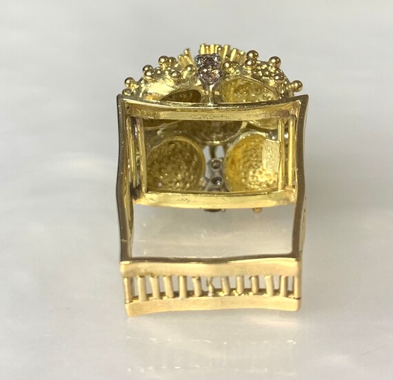 Vintage 18k Yellow Gold Diamond Ring: OOAK Statem… - image 5