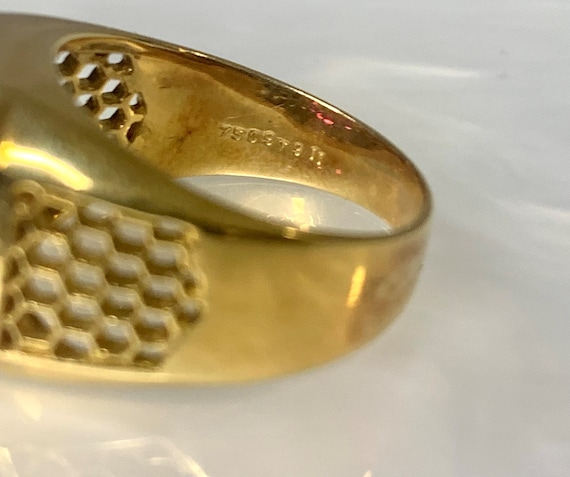 Vintage 18k Gold Ruby Diamond Ring: 70s Liberace … - image 5