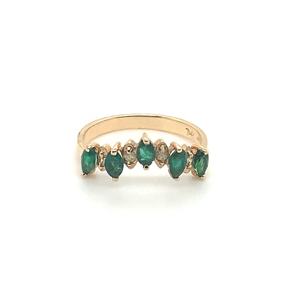 Emerald Diamond Eternity Band, Emerald Ring For W… - image 7