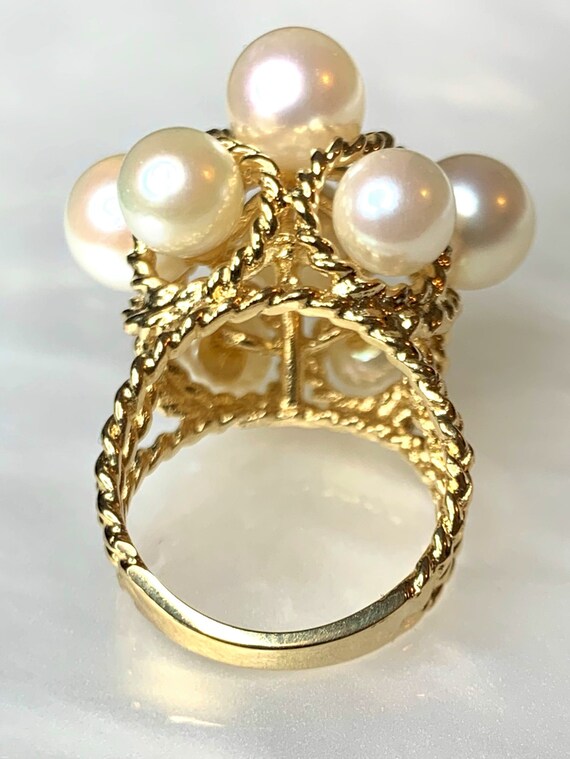 Pearl Ring, Vintage Pearl Ring, Pearl Gold Ring, … - image 4