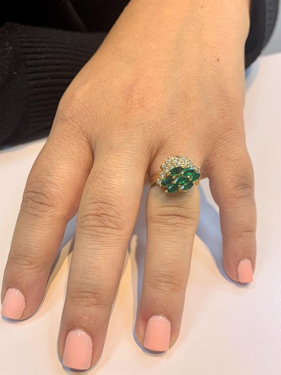 Emerald Ring, Emerald Ring for Women, Emerald Dia… - image 5