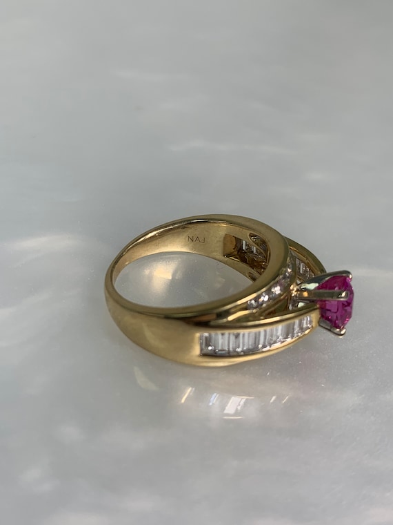 Vintage 14k Gold Ruby Diamond Ring: US 6 1/4 - image 5