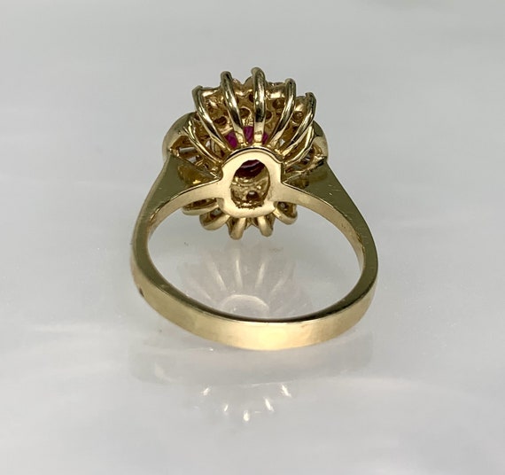 Vintage 14k Gold Ruby Diamond Ring: US 5 1/4 - image 4