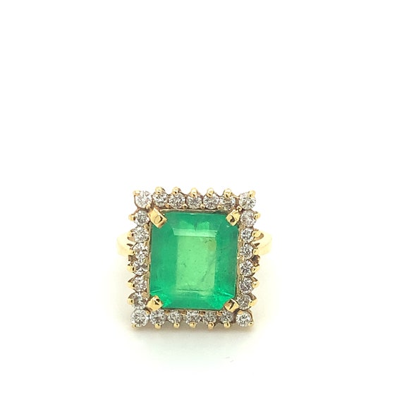 Vintage Emerald Ring, Emerald Cut Emerald Ring, V… - image 9