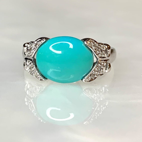 Turquoise Ring, Turquoise Butterfly Ring, Turquoi… - image 3
