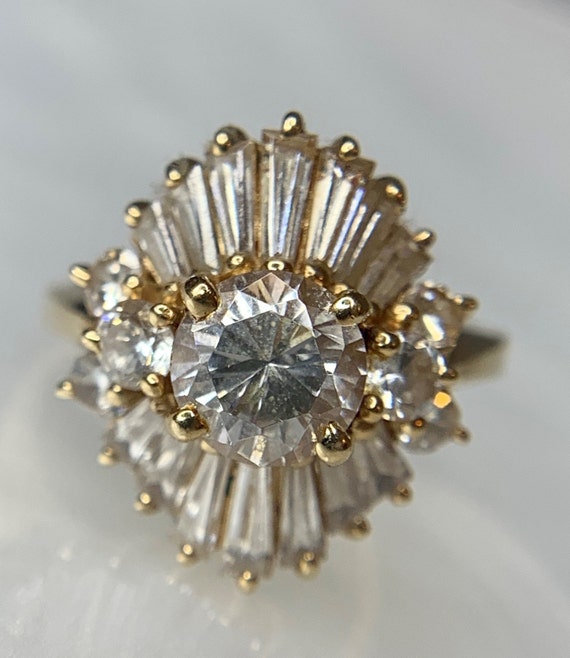 Cubic Zirconia Engagement Ring, CZ Vintage Engage… - image 3