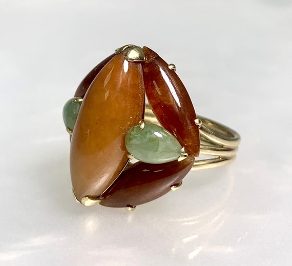 Brown jade, Brown jade ring, jade, jadeite ring, … - image 1