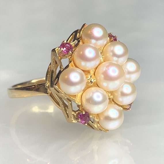 Pearl Cluster Ring, Pearl Ring, Pearl Ring For Wo… - image 3
