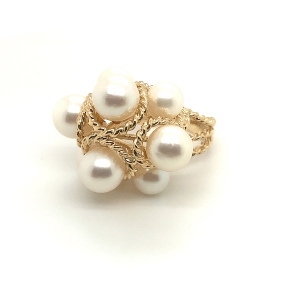 Pearl Ring, Vintage Pearl Ring, Pearl Gold Ring, … - image 7