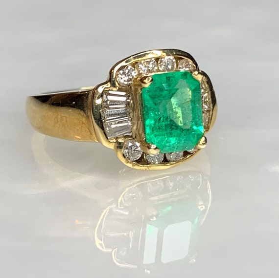 Colombian Emerald Ring, Emerald Ring, Vintage Eme… - image 3