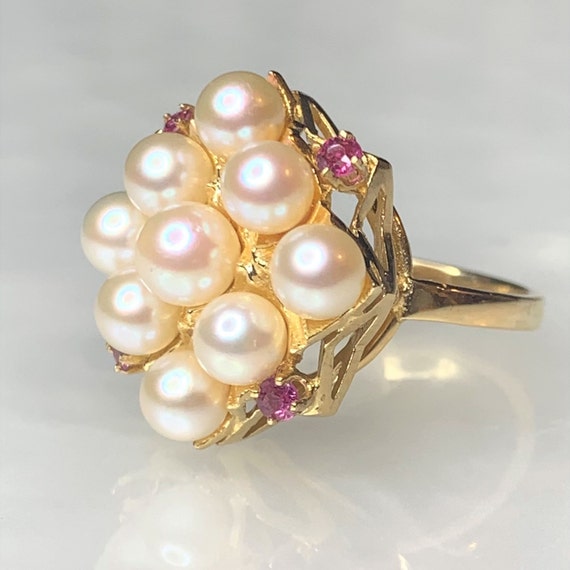 Pearl Cluster Ring, Pearl Ring, Pearl Ring For Wo… - image 2