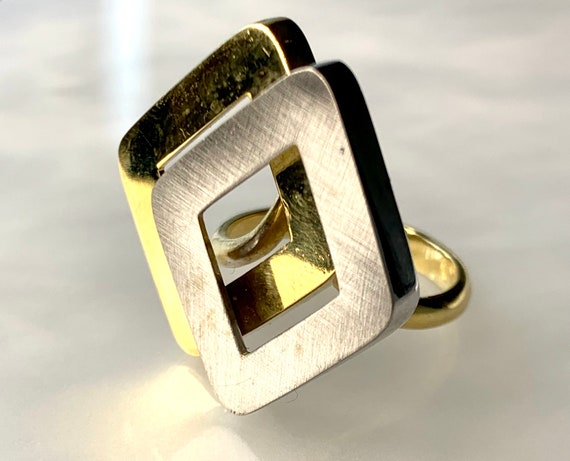 Gold Ring For Women, Gold Ring, Gold Geometric Ri… - image 1