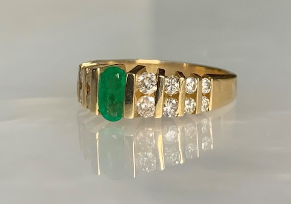 Emerald Engagement Ring, Emerald Ring for Women, … - image 1