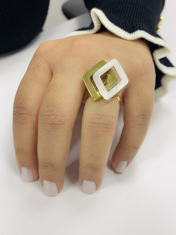 Gold Ring For Women, Gold Ring, Gold Geometric Ri… - image 5