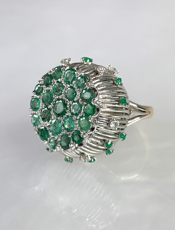 Engagement Ring, Emerald Ring, Round Emerald Ring,