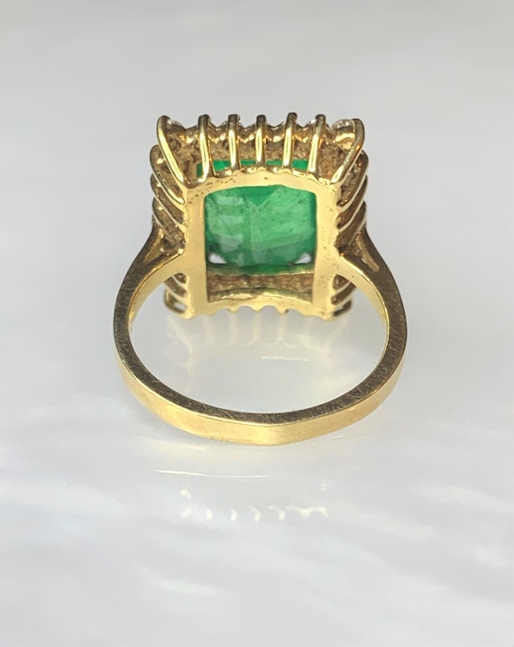 Vintage Emerald Ring, Emerald Cut Emerald Ring, V… - image 4