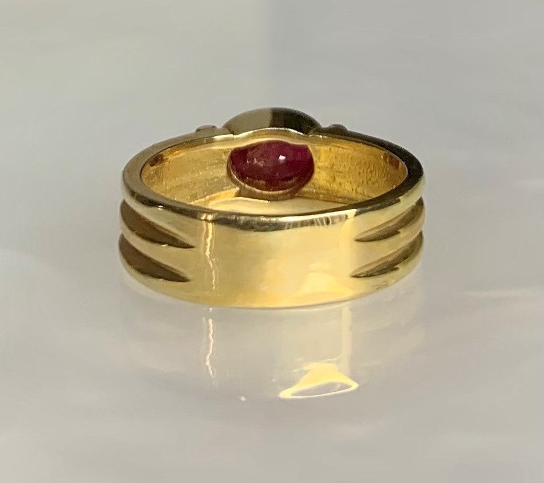 Vintage Oval Ruby Ring: 14k Yellow Gold East West Setting - Etsy