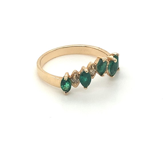 Emerald Diamond Eternity Band, Emerald Ring For W… - image 6