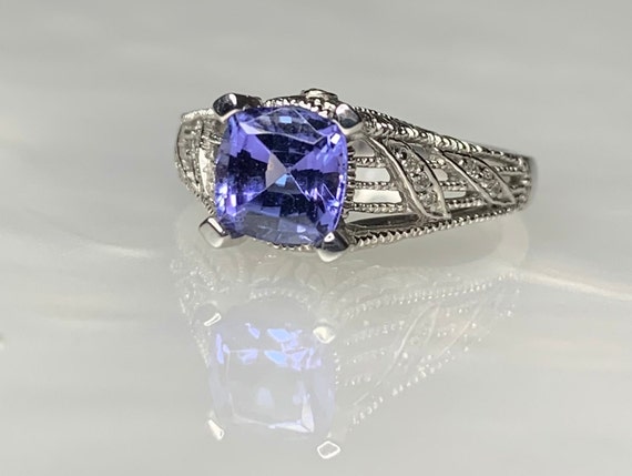 Tanzanite Ring, Tanzanite Engagement Ring, Tanzan… - image 1