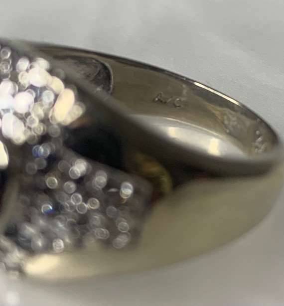 Vintage Oval Ruby Diamond Ring: 14k White Gold Ea… - image 5