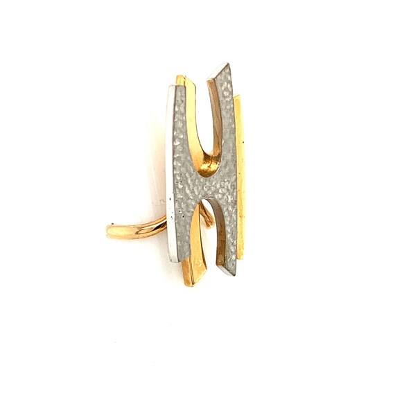 Gold Ring for Women, Gold Structural Ring, Letter… - image 3
