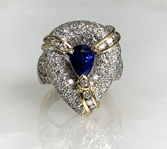 pear shape engagement ring, Sapphire Engagement Ri