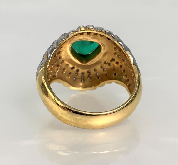 Vintage Pear Emerald Diamond Ring: 18k Gold Starb… - image 5