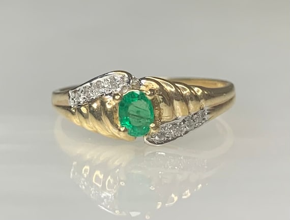 Emerald Ring for Women, Emerald Gold Ring, Emeral… - image 1