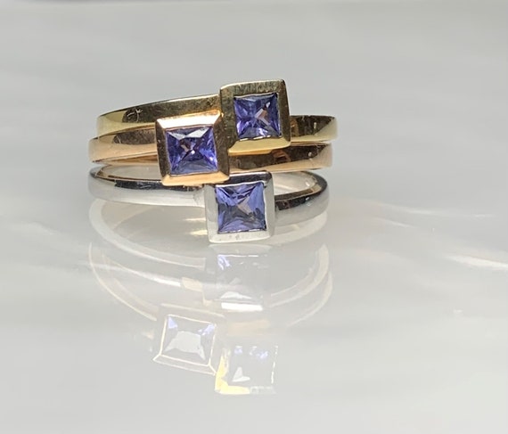 Tanzanite Ring, Trinity Ring, Tri Color Ring, Min… - image 3