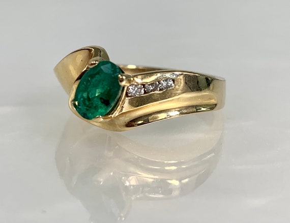 Oval Emerald Ring, Emerald Ring, Emerald Ring Vin… - image 2