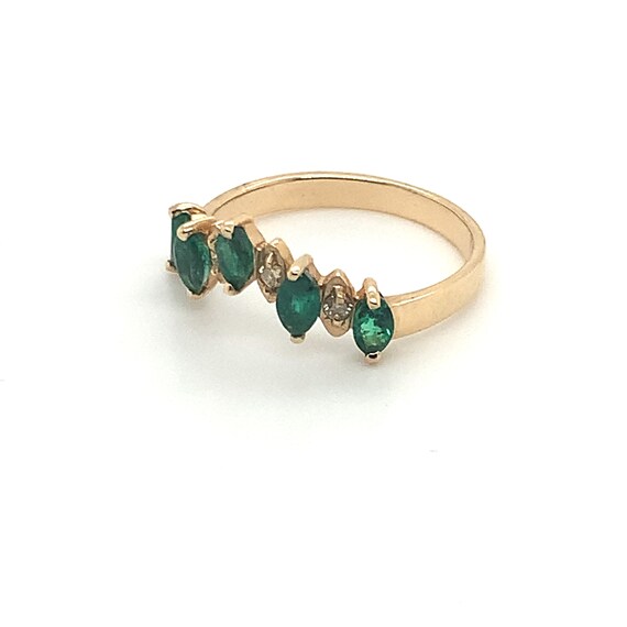 Emerald Diamond Eternity Band, Emerald Ring For W… - image 5