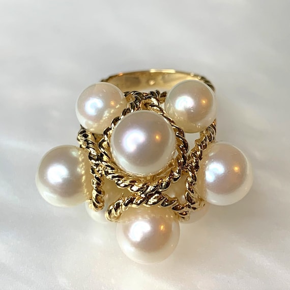 Pearl Ring, Vintage Pearl Ring, Pearl Gold Ring, … - image 3