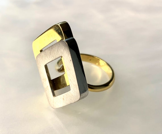 Gold Ring For Women, Gold Ring, Gold Geometric Ri… - image 2