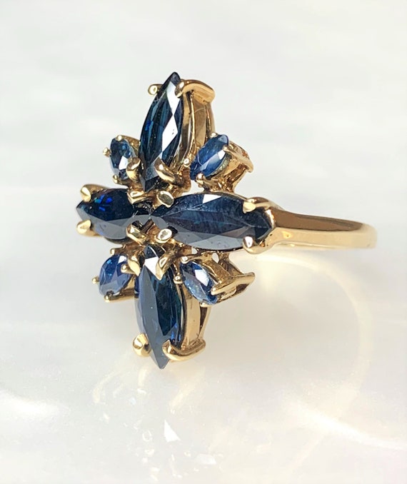 Marquise Sapphire Ring, Celestial Ring, Sapphire S