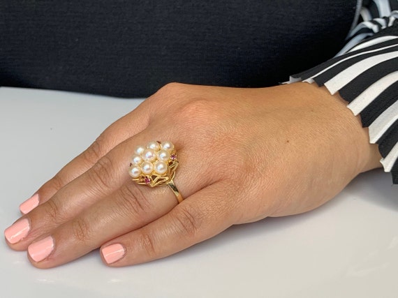 Pearl Cluster Ring, Pearl Ring, Pearl Ring For Wo… - image 6