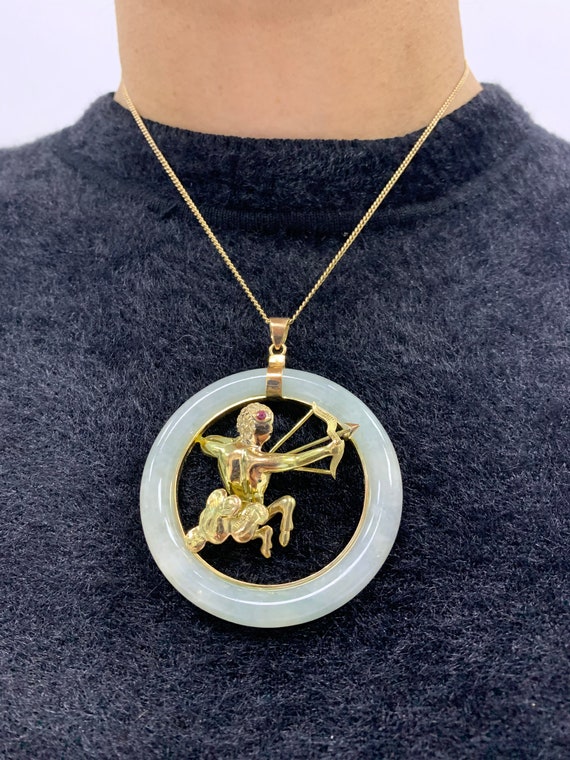 Amazon.com: High Polish 14K Yellow Gold Sagittarius Zodiac Sign Charm  Pendant with Chain Necklace, 16