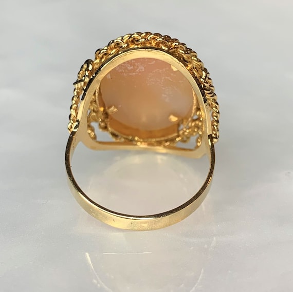 Cameo Ring, Vintage Gold Ring, Vintage Gold Jewel… - image 4