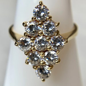 Cubic Zirconia Ring, Cubic Zirconia Ring For Women, CZ Gold Ring, Geometric Gold Ring, CZ Statement Ring, CZ Vintage Ring, Vintage Jewelry