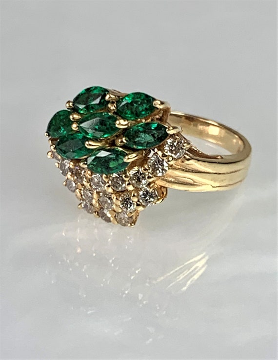 Emerald Ring, Emerald Ring for Women, Emerald Dia… - image 1