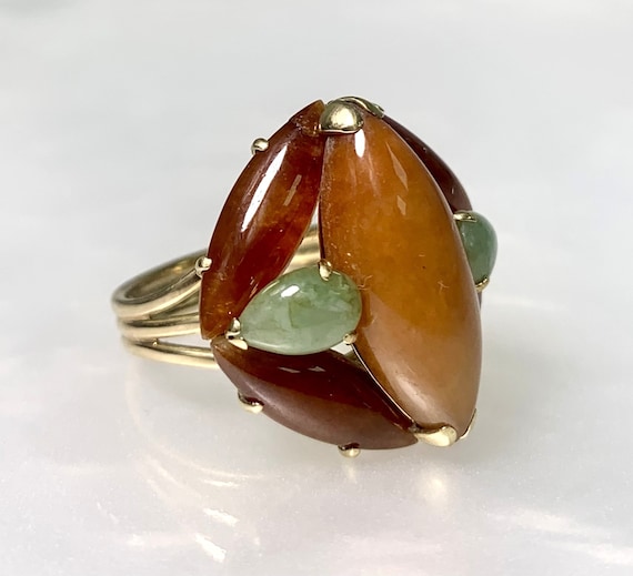 Brown jade, Brown jade ring, jade, jadeite ring, … - image 2